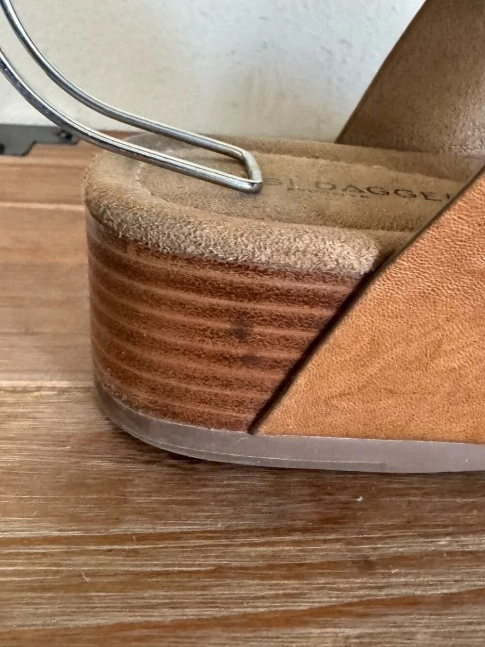 Kelsi Dagger Dunes Leather Brown Peanut Ankle Wrap Platform Sandals Size 8.5